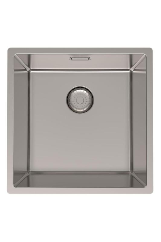 Pure.Sink Prestige νεροχύτης RVS 40x40 cm, ακτίνα 10 mm, για υποκατασκευή, επίπεδη ενσωμάτωση και επιφάνεια εγκατάστασης PPG4040-02