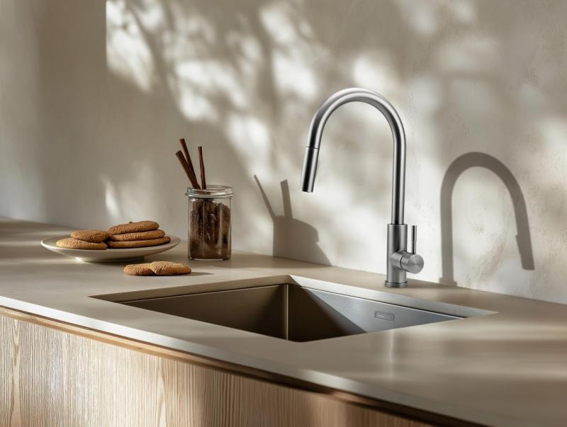 Pure.Sink Prestige νεροχύτης RVS 40x40 cm, ακτίνα 10 mm, για υποκατασκευή, επίπεδη ενσωμάτωση και επιφάνεια εγκατάστασης PPG4040-02