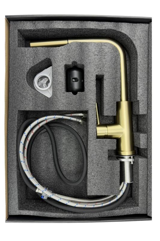 Pure.Sink Elite Steel Spark-S μπαταρία κουζίνας PVD Βουρτσισμένο Χρυσό με αποσπώμενο στόμιο PS8041-60