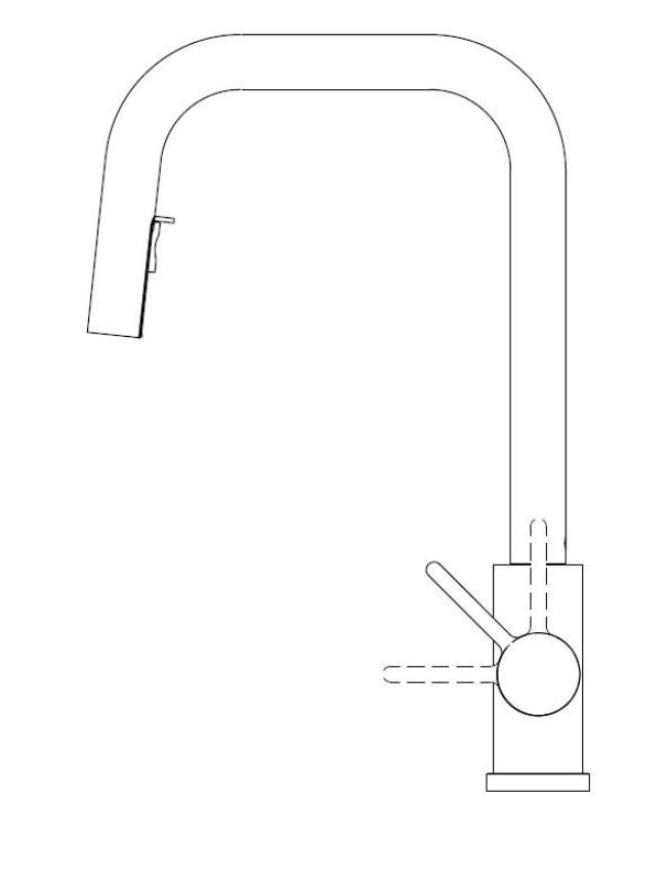 Pure.Sink Elite Steel Crystal-S μπαταρία κουζίνας Μαύρο Ματ με αποσπώμενο στόμιο PS8050-10