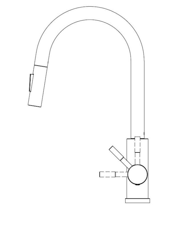 Pure.Sink Elite Steel Stream-S κουζινοβρύση μαύρο ματ με εκτεινόμενο στόμιο PS8045-10