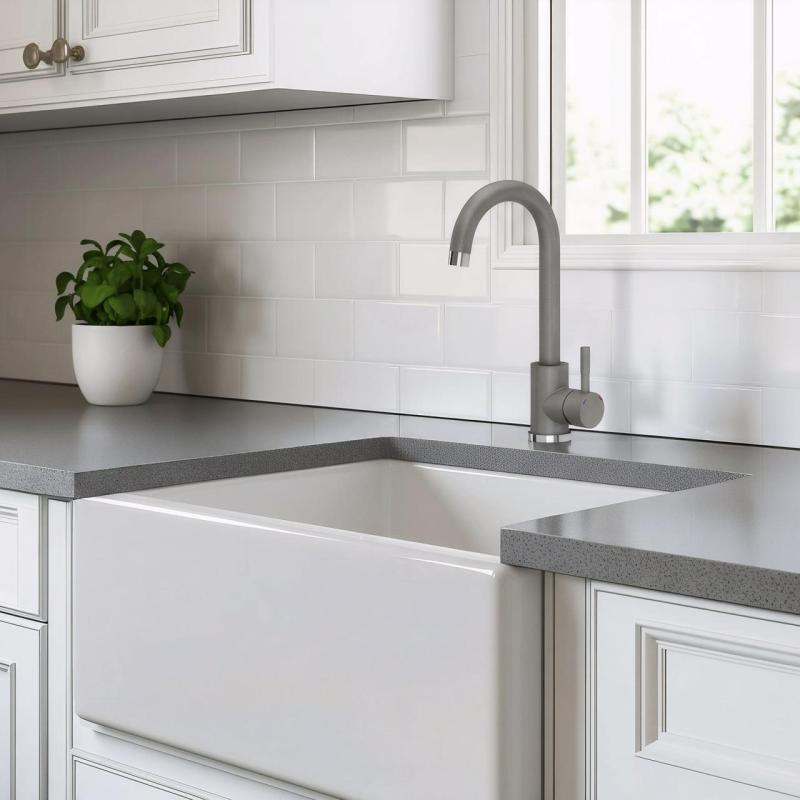 Quadri Coventry Κουζίνας Μπαταρία Γκρι με Περιστρεφόμενο Ρύγχος 1208967666