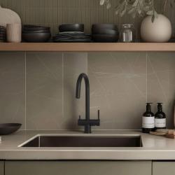 Quadri Leichester Μπαταρία Κουζίνας Μαύρη 3-δρόμων με επιπλέον σύνδεση για φιλτραρισμένο νερό 1208967671