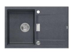 Quadri Minton Γρανίτης Εντοιχιζόμενος Νεροχύτης Ανθρακί 76x50εκ με Αποστραγγιστήριο Αναστρέψιμος και Ανοξείδωτο Πώμα - 1208967744