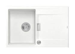 Quadri Minton Γρανιτένιος Νεροχύτης Πάγκου Λευκός 76x50εκ με Ανάγλυφη Επιφάνεια Αναστρέψιμη και Ανοξείδωτη Βαλβίδα - 1208967747