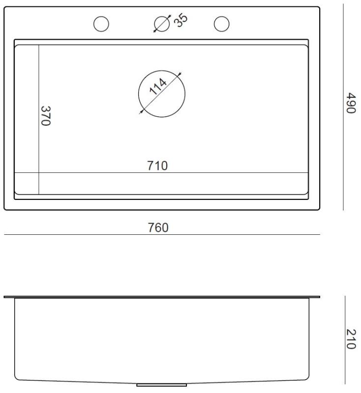 Ακουαντιζάιν Βέστα Ανοξείδωτος Νεροχύτης 76x49cm Επιτραπέζια και Ενσωματωμένη Εγκατάσταση με Πάγκο για Μπαταρία, περιλαμβάνει Ανοξείδωτη Βαλβίδα και Αξεσουάρ - 1208967762