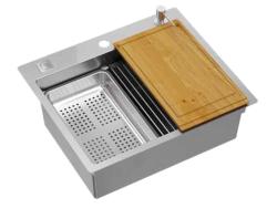 Ακουαντιζάιν Βέστα Ανοξείδωτος Νεροχύτης 580x485cm Επιτραπέζια και Εντοιχιζόμενη Εγκατάσταση με Πάγκο για Βρύση, περιλαμβάνει Ανοξείδωτο Πώμα και Αξεσουάρ - 1208967763