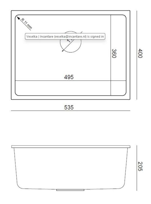 Quadri Elston Γκρι Γρανίτης Εντοιχισμένος Νεροχύτης 495x360mm με Ανοξείδωτο Ατσάλι Βαλβίδα 1208967773
