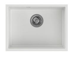 Quadri Elston Λευκός Γρανιτένιος Υποκαθήμενος Νεροχύτης 495x360mm με Ανοξείδωτο Ατσάλι Πώμα 1208967774