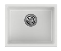 Quadri Elston Λευκός Γρανίτης Υποκατασκευής Νεροχύτης 420x335mm με Ανοξείδωτο Ατσάλι Πώμα 1208967776