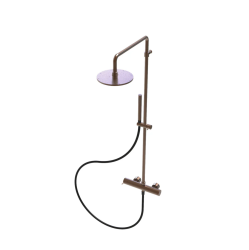 Waterevolution Flow θερμοστατικός ντους συνδυασμός με κεφαλή ντους βροχής PVD βουρτσισμένο Χαλκό 250mm στρογγυλό T141TNR25CPE