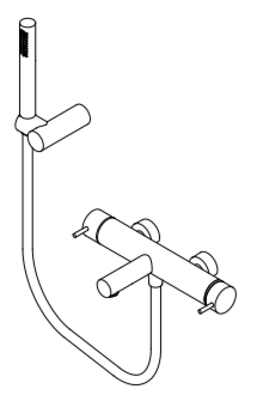 Waterevolution Flow μπανιέρα με ντους χειρός λευκό T130NBR