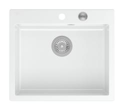 Quadri Sheffield Λευκός Γρανιτένιος Νεροχύτης Επιφάνειας ή Εντοιχισμού 57x50 cm με Πάγκο για Μπαταρία και Ανοξείδωτη Βαλβίδα - 1208967815