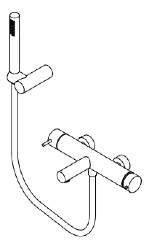 Waterevolution Flow θερμοστατικός dvu-δρομος αναμεικτήρας ντους με χειροκίνητο ντους ορείχαλκος T130TNLE
