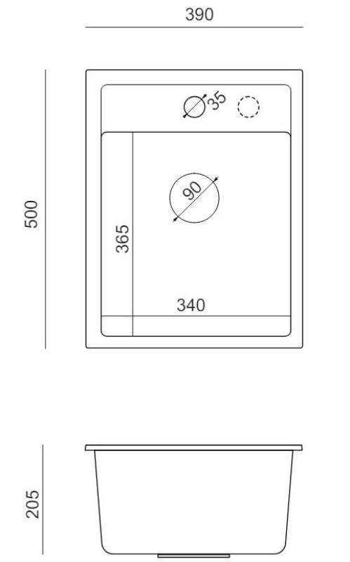 Quadri Λονδίνο Γρανίτης Μπεζ Άμμος Νεροχύτης 39x50 cm με Οπή για Μπαταρία - 1208967845