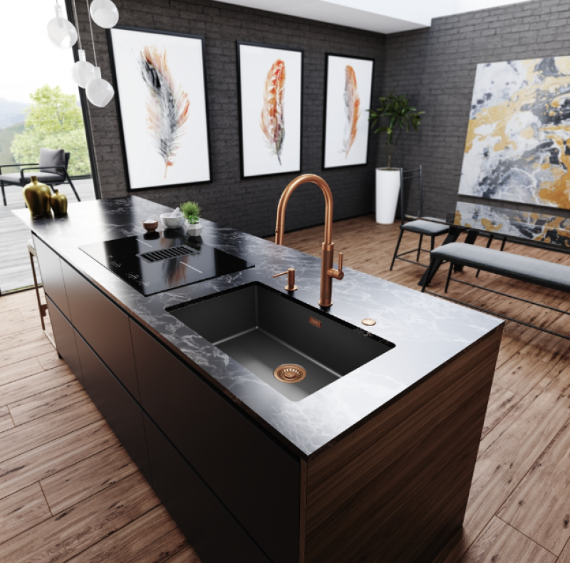 Φράνκε Mythos Masterpiece Μπαταρία Κουζίνας Χαλκού με J-στόμιο και Αποσπώμενη Ροζέτα - 115.0711.557