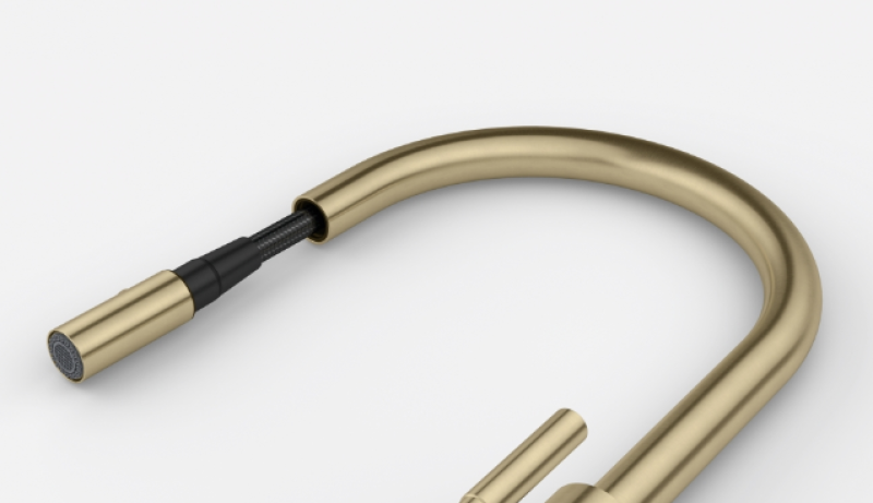 Φράνκε Mythos Masterpiece Μπαταρία Κουζίνας Χρυσή με J-στόμιο και Εξαγώμενο Ντουζ - 115.0711.558