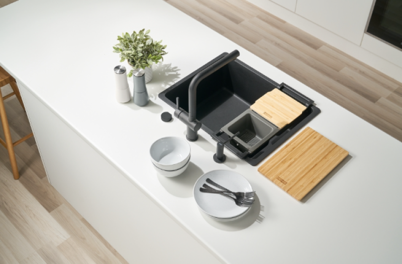 Franke Universal Accessory Όλα-σε-ένα Σετ 2 - Κοπής, Πλαστική Εσωτερική Κασετίνα, Πλαστικό Δοχείο και Τηλεσκοπική Γέφυρα 112.0655.482