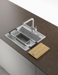 Φράνκε Οικουμενικό Σετ Αξεσουάρ All-In Set 1 - Επιφάνεια Κοπής, Πλαστικό Ενθετικό Δοχείο και Τηλεσκοπική Γέφυρα 112.0655.481