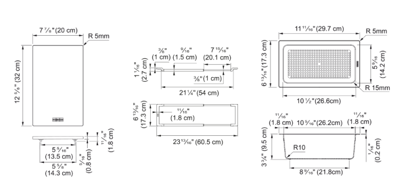 Φράνκε Οικουμενικό Σετ Αξεσουάρ All-In Set 1 - Επιφάνεια Κοπής, Πλαστικό Ενθετικό Δοχείο και Τηλεσκοπική Γέφυρα 112.0655.481