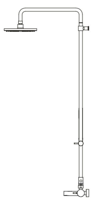 WaterEvolution Flow τριών οδών μίκτης ντους με χειροκίνητο και κεφαλή ντους χαλκού 250mm T131N25CPE