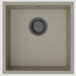 GraniteMy Universal Beige Άμμος Γρανίτης Νεροχύτης 40x40 cm επιτραπέζια, υποκατασκευή και εντοιχισμένη με βαλβίδα gun metal - 1208967919