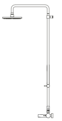 Waterrevolution Flow τριών κατευθύνσεων μίκτης ντους με κύριο ντους και στρογγυλό χειροκίνητο ντους σε ανοιχτό χρυσό T131NRWGE