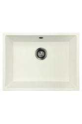 GraniteMy Universal Γρανιτένιος Λευκός Νεροχύτης 55x40 cm επιτραπέζιος, υποκατασκευής και ενσωματωμένης κατασκευής με βαλβίδα gun metal - 1208967933