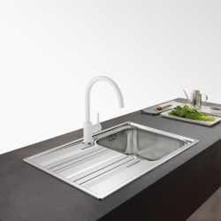 Φράνκε Λίνα XL Μπαταρία Κουζίνας Polar White Λευκό με Περιστρεφόμενο Ρύγχος 115.0626.024