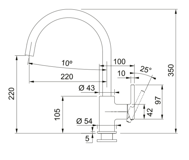 Φράνκε Λίνα XL Μπαταρία Κουζίνας Polar White Λευκό με Περιστρεφόμενο Ρύγχος 115.0626.024