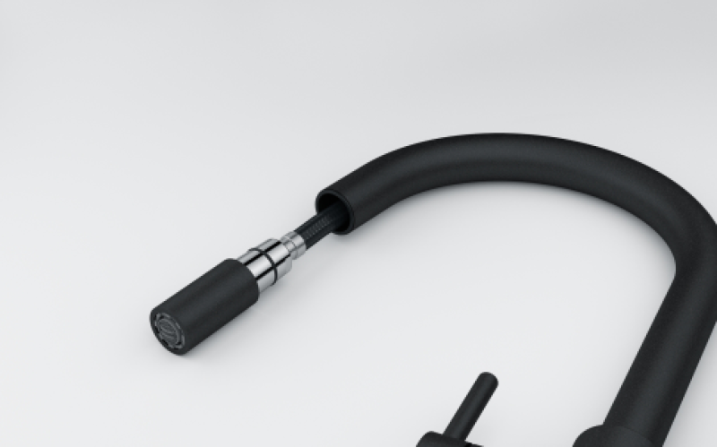 Φράνκε Λίνα Μπαταρία Κουζίνας Μαύρη με Εξαγώμενο Ντους Χεριού 115.0626.053