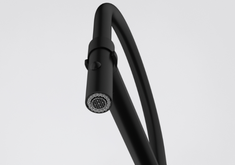 Φράνκε Ίκον Μίκτης Κουζίνας με Μία Λαβή και Ευέλικτο Ντους Χειρός, Μαύρο 115.0690.598