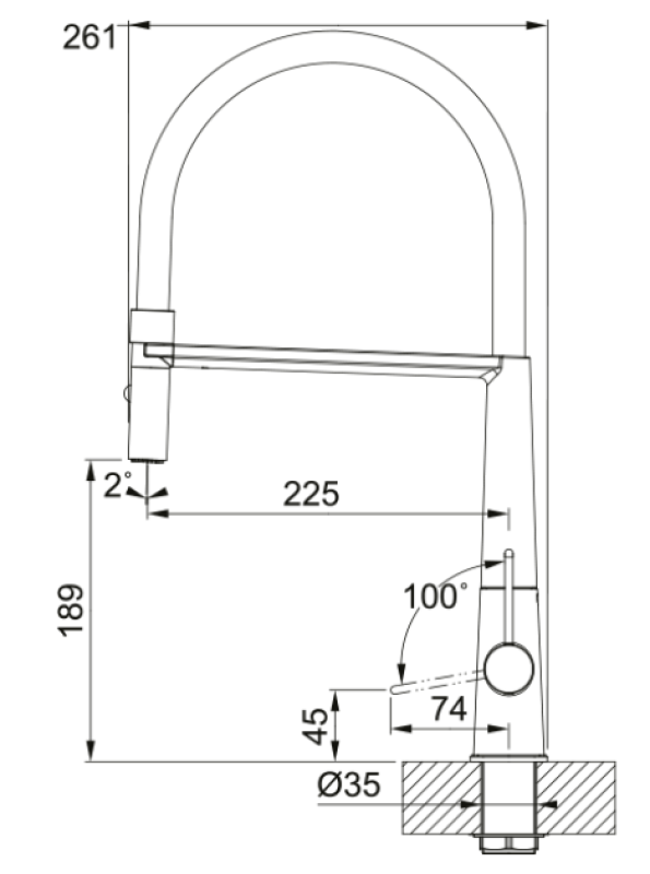 Φράνκε Ίκον Μίκτης Κουζίνας με Μία Λαβή και Ευέλικτο Ντους Χειρός, Μαύρο 115.0690.598