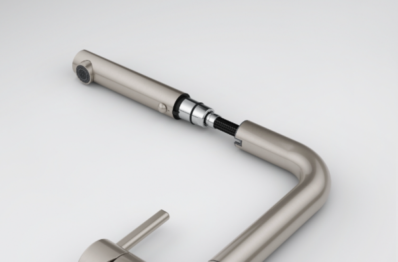 Φράνκε Active Twist Μίκτης Μονού Χειριστηρίου Ανοξείδωτος Χάλυβας με Αποσπώμενη Ροή και Ενσωματωμένο Χειρισμό Αποχέτευσης 115.0653.505