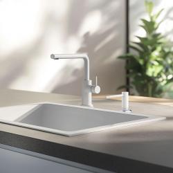 Φράνκε Active εντοιχισμένη διανομέας σαπουνιού κουζίνας γρανίτη Polar White Λευκό 112.0633.079