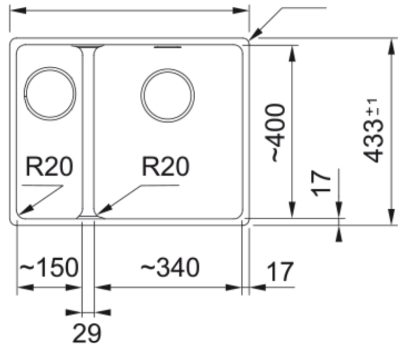 Franke Maris MRG 160-34-15 Fragranite Slate Grey Νεροχύτης γκρι σκούρο Δεξιά Πάγκος Επικάθηση 125.0714.607