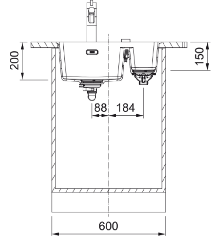 Franke Maris MRG 160-34-15 Fragranite Slate Grey Νεροχύτης Γκρι, σκούρο Αριστερός Θάλαμος Επίπεδος Εγκατάστασης 125.0714.608