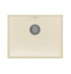 GraniteMy Universal γρανιτένιο μπεζ νεροχύτη 55x40 cm επιτραπέζιο και ενσωματωμένο με ανοξείδωτο βύσμα 1208968012