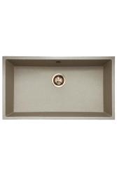 GraniteMy Universal γρανιτένιο μπεζ νεροχύτη 74x40 cm επιτραπέζιο και ενσωματωμένο με χαλκό βύσμα 1208968019