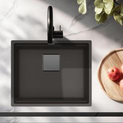 Φράνκε Κούμπους KNG 110.52 Νεροχύτης 52x42 Σκούρο Γκρι Γρανίτης Γκρι Σκούρο Υποκατασκευή 125.0714.636