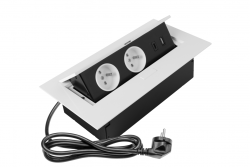 Επίπλωση πρίζας 2x schuko πρίζα, USB A+C, χωρίς καλώδιο, λευκό