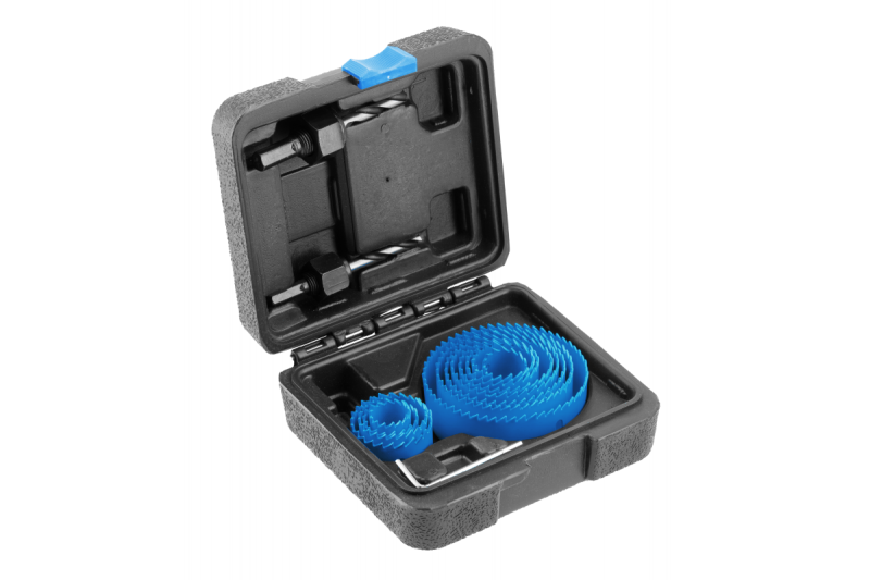 Σετ πριονιών οπών από ανθρακούχο χάλυβα Hoegert 14 τεμαχίων.