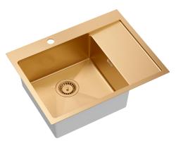 Aquadesign Clara Νεροχύτης Χαλκού 62x48cm Επιτραπέζιος  ή Εντοιχισμένος με Στεγνωτήριο, Βάση για Βρύση και Χαλκό Βύσμα - 1208969503