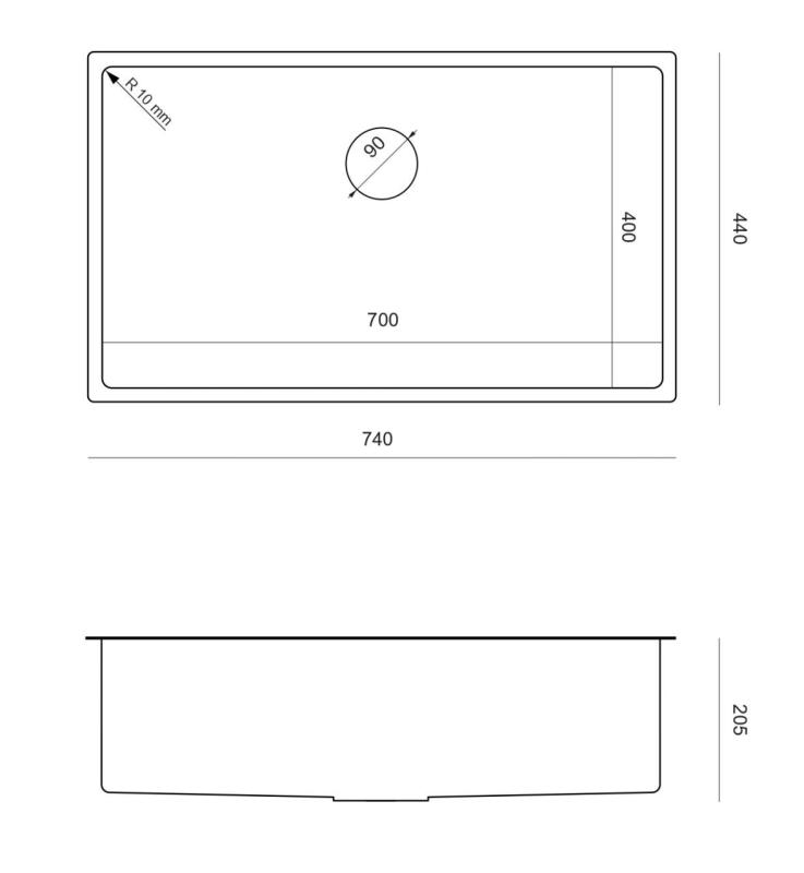 Aquadesign Zara Νεροχύτης Χρυσός 74x44cm Υποστύλωμα, Επίπεδη Εγκατάσταση και Επάνω Εγκατάσταση με Χρυσό Πώμα - 1208969509