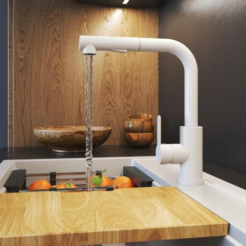 Graniteland Celeste Κουζινόμπρεστα Λευκό με Αποσπώμενη Ροή και Διπλή Λειτουργία Ντουζιέρας 1208969526