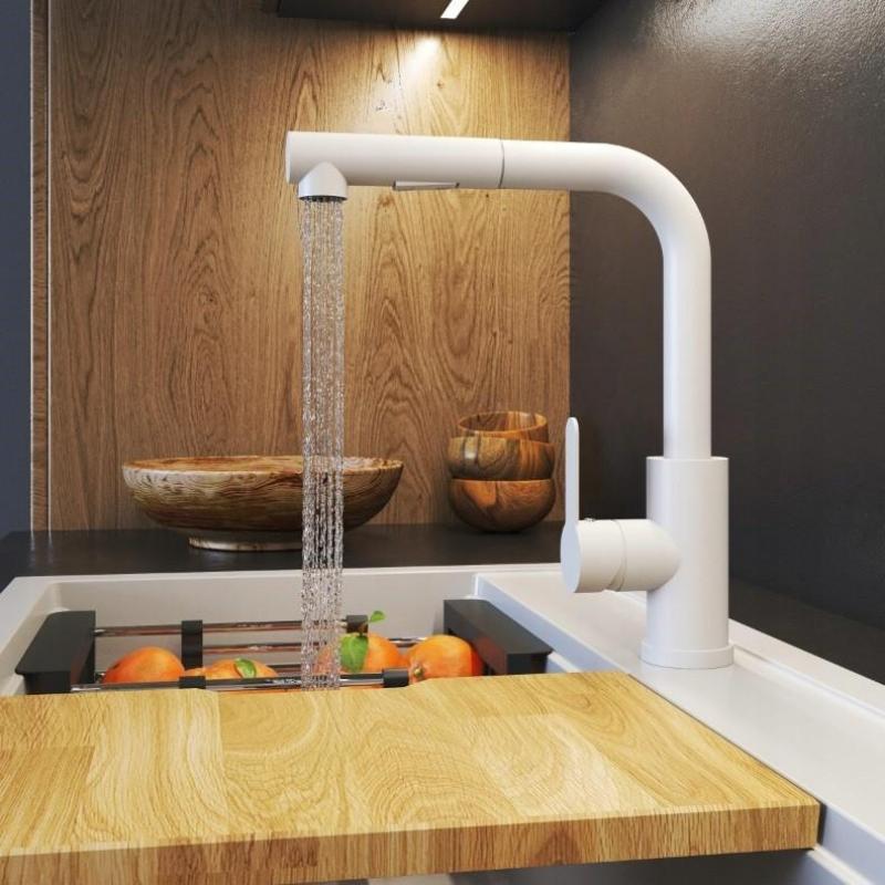 Graniteland Celeste Κουζινόμπρεστα Λευκό με Αποσπώμενη Ροή και Διπλή Λειτουργία Ντουζιέρας 1208969526