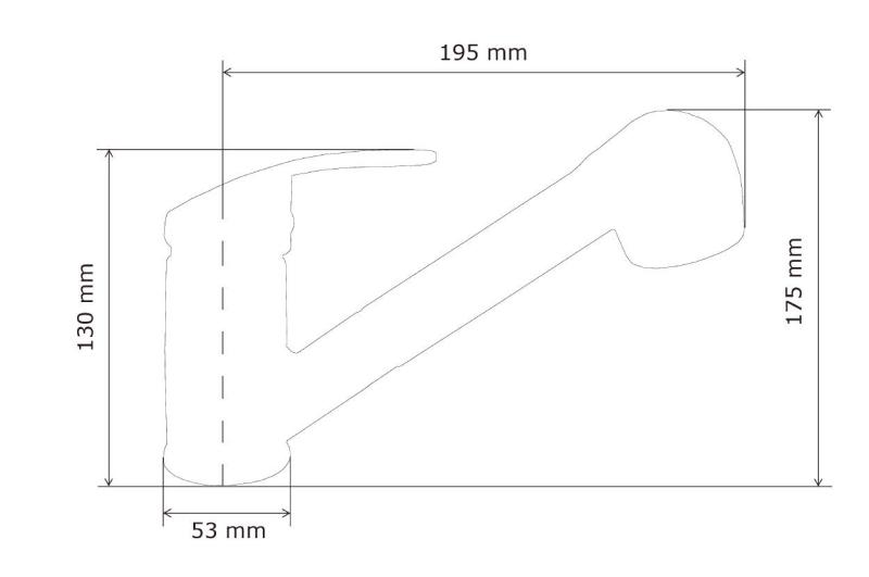 Graniteland Rhea Μπαταρία κουζίνας  Εμφάνιση από σκληρό πέτρωμα με αποσπώμενο στόμιο και χειροκίνητη ντουζιέρα διπλής λειτουργίας 1208969536