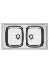 Φράνκε Spark SKX 620-86 Διπλός Νεροχύτης από Ανοξείδωτο Ατσάλι με Οπή για Μπαταρία Επιφάνειας 86x50cm 101.0714.440