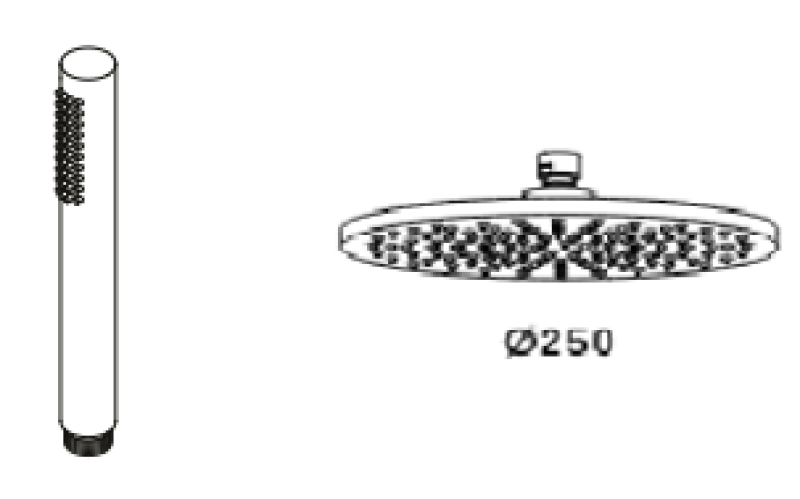 Waterrevolution Flow τριών κατευθύνσεων θερμοστατική μπαταρία ντους με χειροκίνητο και κύριο ντους λευκό 250mm T131TN25BR