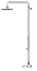 Waterevolution Flow θερμοστατικός τριών δρόμων μίκτης ντους με χειροκίνητο και κύριο ντους Ορείχαλκος 250mm T131TN25LE